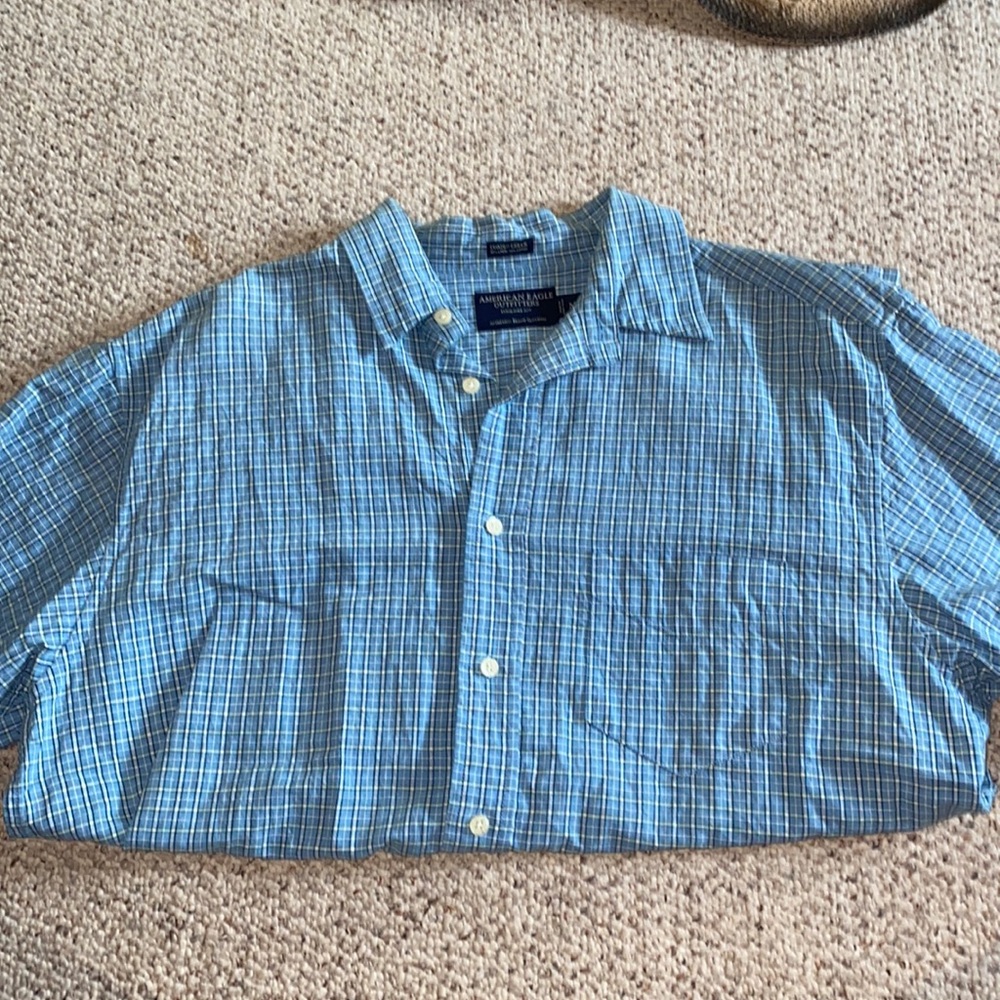 plaid button up t-shirt